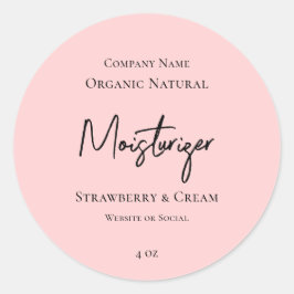 Minimalistisches, sauberes Rosa Hautpflegestikett Runder Aufkleber