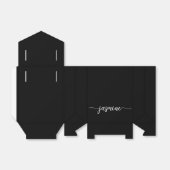 Minimalistisches sauberes schwarzes Monogramm-Name Geschenkschachtel (Ungefaltet)