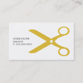 Minimalistisches sauberes weißes Gold Scissor Visitenkarte (Vorderseite)