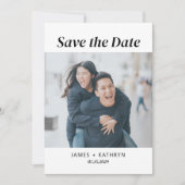 Minimalistisches Save the Date Foto Einfache QR-Co Einladung (Vorderseite)