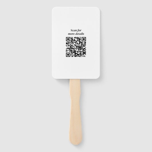 Minimalistisches Save the Date Foto Einfache QR-Co Fächer (Rückseite)