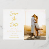 Minimalistisches Save the Date Foto Elegante Hochz Folieneinladung (Vorderseite)