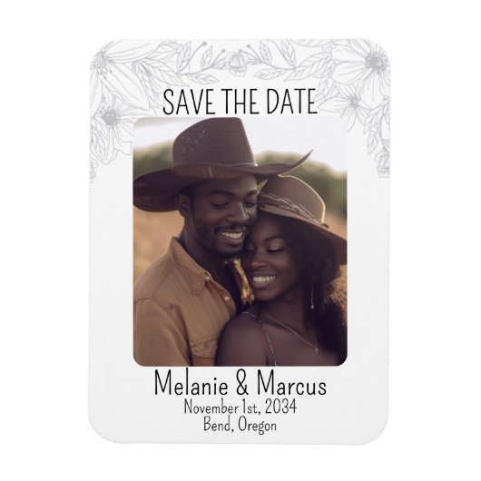 Minimalistisches Save the Date Foto Magnet (Vertikal)