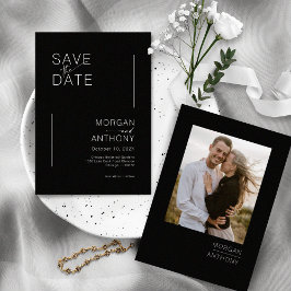 Minimalistisches Save the Date Foto Schwarz-weiß