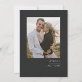 Minimalistisches Save the Date Foto Schwarz-weiß (Rückseite)