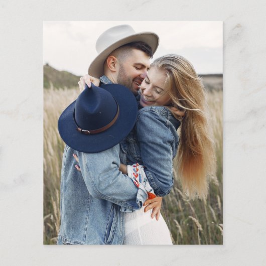 Minimalistisches Save the Date handgeschriebenes F (Rückseite)