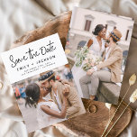 Minimalistisches Save the Date handgeschriebenes F Flyer<br><div class="desc">Budget Modernes und elegantes handgeschriebenes Skript-Foto Save the Date Hochzeitskarte. Die Save the Date einladende Einladungskarte beinhaltet eine schicke und stilvolle Typografie mit einem einfachen und minimalistischen Design auf weißem Hintergrund,  mit dem Sie Ihre individuelle Verlobung-Fotografie hinzufügen können.</div>