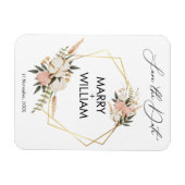 Minimalistisches Save the Date Hochzeitsgold Magnet (Horizontal)