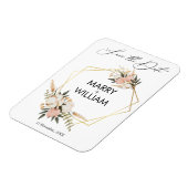 Minimalistisches Save the Date Hochzeitsgold Magnet (Linke Seite)