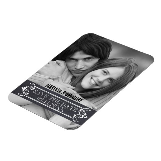 Minimalistisches Save the Date modernes HochzeitsF Magnet (Linke Seite)