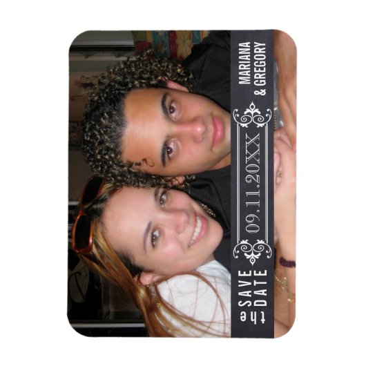 Minimalistisches Save the Date modernes HochzeitsF Magnet (Vertikal)