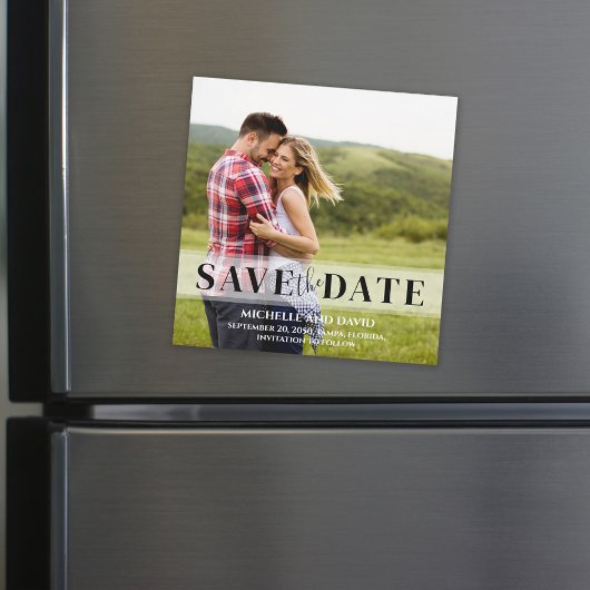 Minimalistisches Save the Date Vellum Foto | Magne Magnetkarte