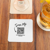 Minimalistisches Scanne-Mich-QR-Code-Restaurant-De Rechteckiger Pappuntersetzer
