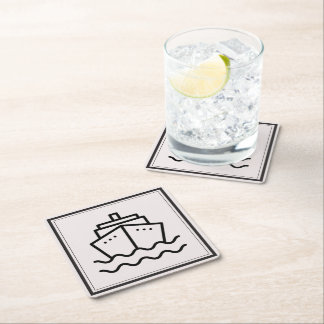 Minimalistisches Schiff im eleganten Gerahmten Oze Rechteckiger Pappuntersetzer