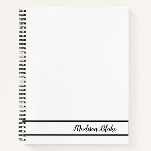 Minimalistisches Schlicht-White-Notebook Notizblock (Vorderseite)