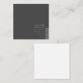 Minimalistisches, schlichtes beruflich-Grau Quadratische Visitenkarte (Vorne/Hinten)