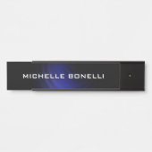 Minimalistisches Schlichtes Blaues Schwarz Türschild (Vorderseite )