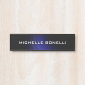 Minimalistisches Schlichtes Blaues Schwarz Türschild (Vorderseite )