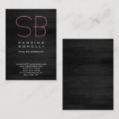 Minimalistisches Schlichtes Elegant-Graues Holzmon Visitenkarte (Vorne/Hinten)