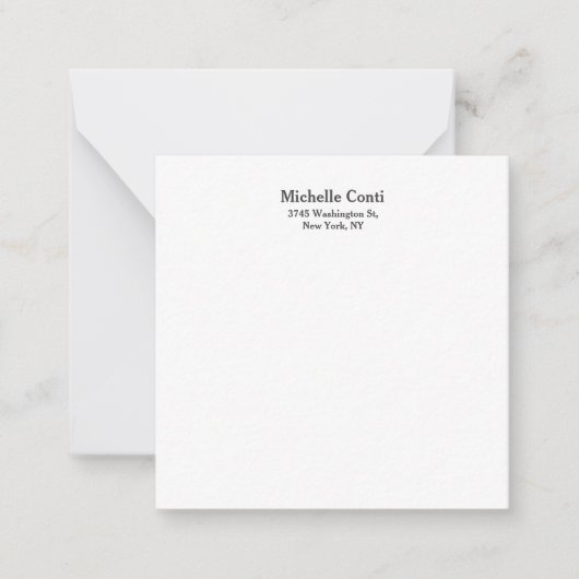 Minimalistisches Schlichtes Elegantes Modernes Mitteilungskarte (Vorderseite)