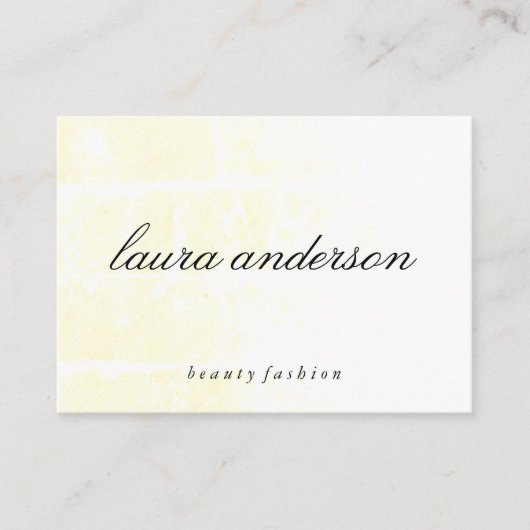 Minimalistisches Schlichtes Gelb mit Curry Text Visitenkarte (Vorderseite)