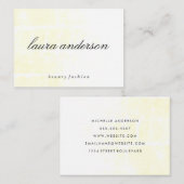 Minimalistisches Schlichtes Gelb mit Curry Text Visitenkarte (Vorne/Hinten)