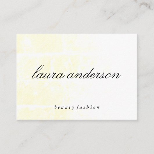 Minimalistisches Schlichtes Gelb mit Curry Text Visitenkarte (Vorderseite)