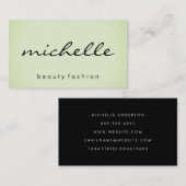Minimalistisches Schlichtes Grün mit Kursivtext Visitenkarte (Vorne/Hinten)