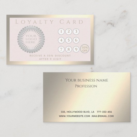 Minimalistisches, schlichtes, helles Logo Treuekarte (Vorne/Hinten)