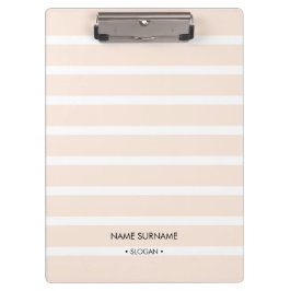 Minimalistisches, schlichtes, hellrosa Streifenmus Klemmbrett