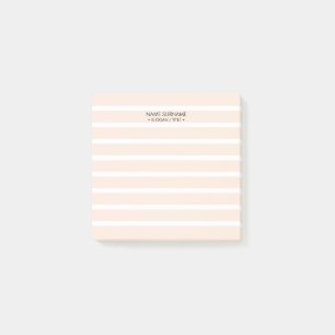 Minimalistisches, schlichtes, hellrosa Streifenmus Post-it Klebezettel