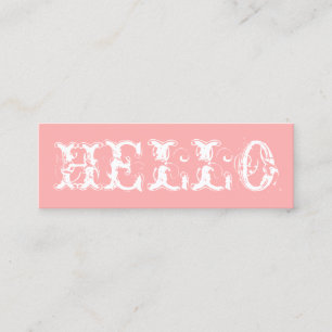 Minimalistisches, schlichtes, modernes Pastellrosa Mini Visitenkarte