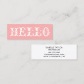 Minimalistisches, schlichtes, modernes Pastellrosa Mini Visitenkarte (Vorne/Hinten)