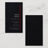 Minimalistisches Schlichtes Premium Black Visitenkarte (Vorne/Hinten)