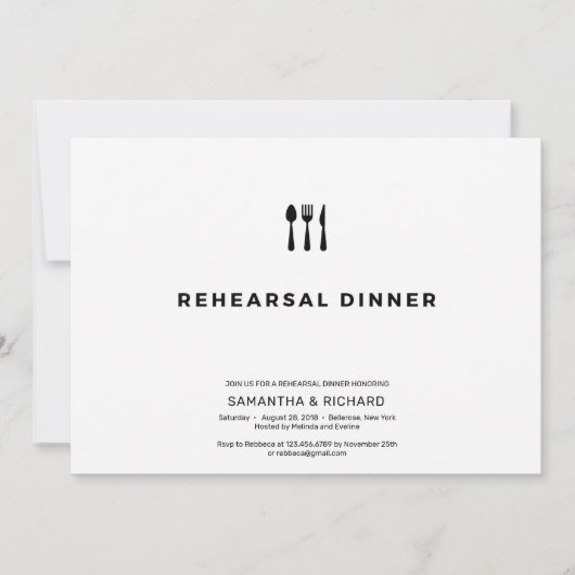 Minimalistisches, schlichtes Probe Einladung (Vorderseite)