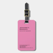 Minimalistisches Schlichtes Rosa Modernes Beruflic Gepäckanhänger (Vorderseite vertikal)