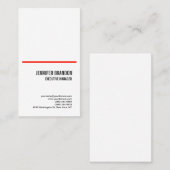 Minimalistisches Schlichtes Rotes Weiß Modernes Be Visitenkarte (Vorne/Hinten)