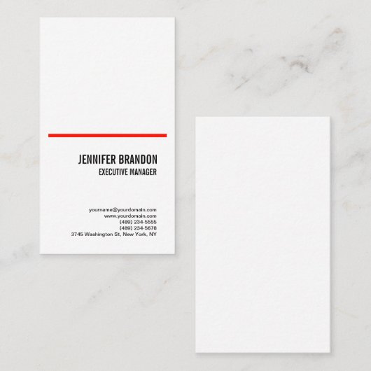 Minimalistisches Schlichtes Rotes Weiß Modernes Be Visitenkarte (Vorne/Hinten)