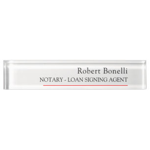 Minimalistisches Schlichtes Rotes Weiß Modernes No Namensplakette