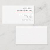 Minimalistisches Schlichtes Rotes Weiß Modernes No Visitenkarte (Vorne/Hinten)