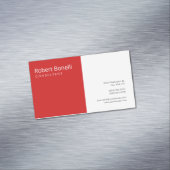 Minimalistisches Schlichtes Rotes Weiß Modernes Sc Magnetische Visitenkarte (Beispiel)
