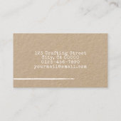 Minimalistisches schlichtes, rustikales Kraftpapie Visitenkarte (Rückseite)