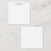 Minimalistisches Schlichtes Simple White Beruflich Mitteilungskarte (Vorne/Hinten)