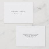 Minimalistisches Schlichtes Simple White Beruflich Visitenkarte (Vorne/Hinten)