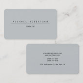 Minimalistisches Schlichtes Sondergrau Visitenkarte (Vorne/Hinten)