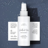 Minimalistisches schlichtes Spray-Flasche wasserdi Lebensmitteletikett