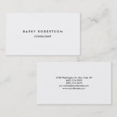 Minimalistisches Schlichtes Weiß Beruflich Visitenkarte (Vorne/Hinten)
