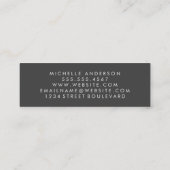 Minimalistisches Schlichtes Weiß mit Kursivschrift Mini Visitenkarte (Rückseite)