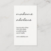 Minimalistisches Schlichtes Weiß mit Kursivschrift Visitenkarte (Vorderseite)