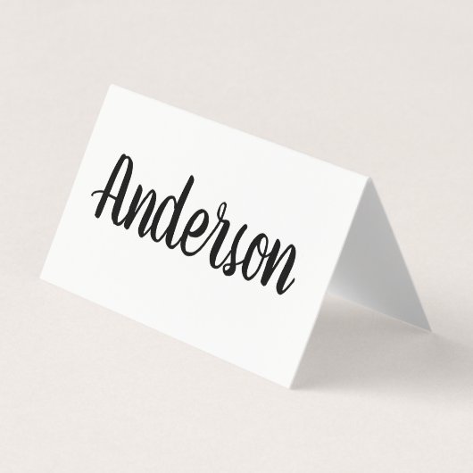Minimalistisches Schlichtes Weiß mit Kursivschrift Visitenkarten (Vorderseite)